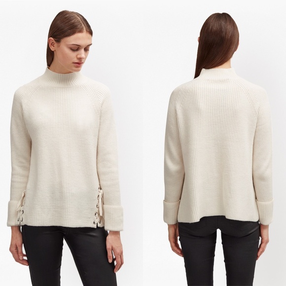 French Connection Freedom Fringe Lace Up Sweater - Picture 3 of 8